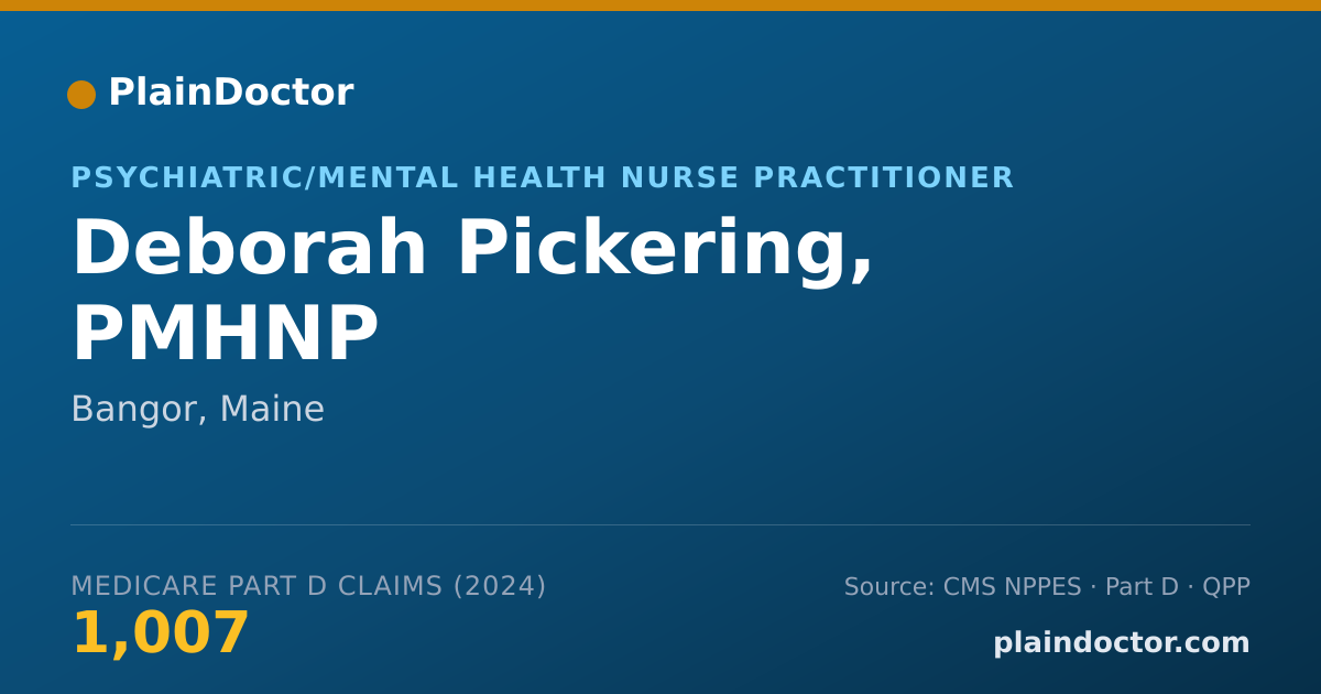 Shareable card for Deborah Pickering, PMHNP - Psychiatric/Mental Health Nurse Practitioner, Bangor, ME