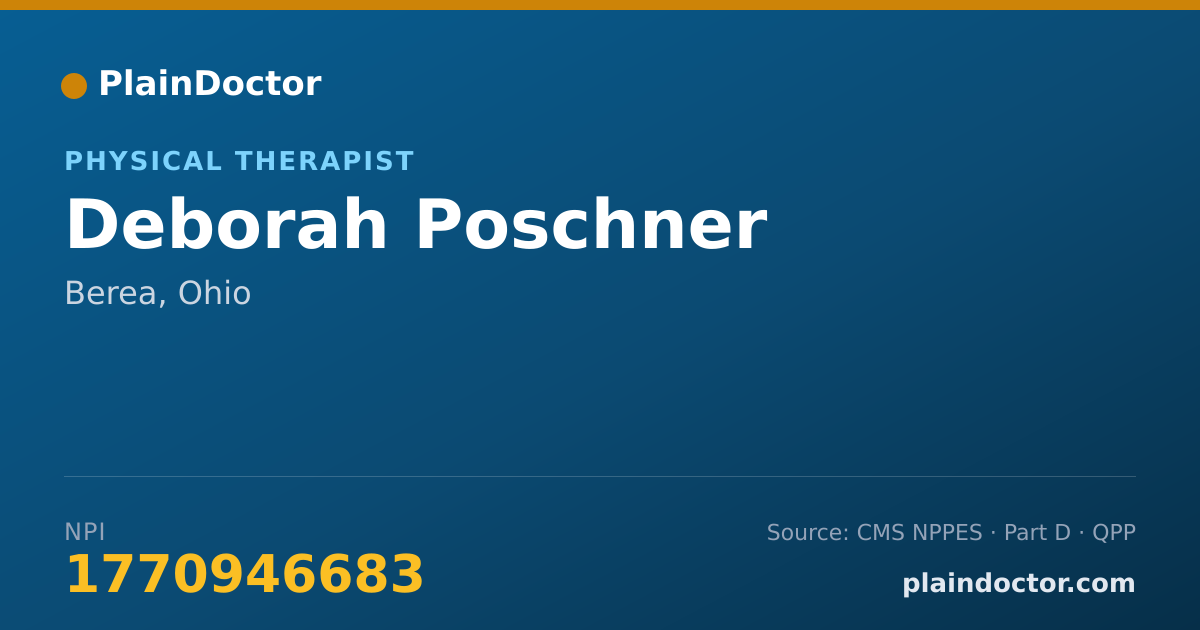 Shareable card for Deborah Poschner - Physical Therapist, Berea, OH