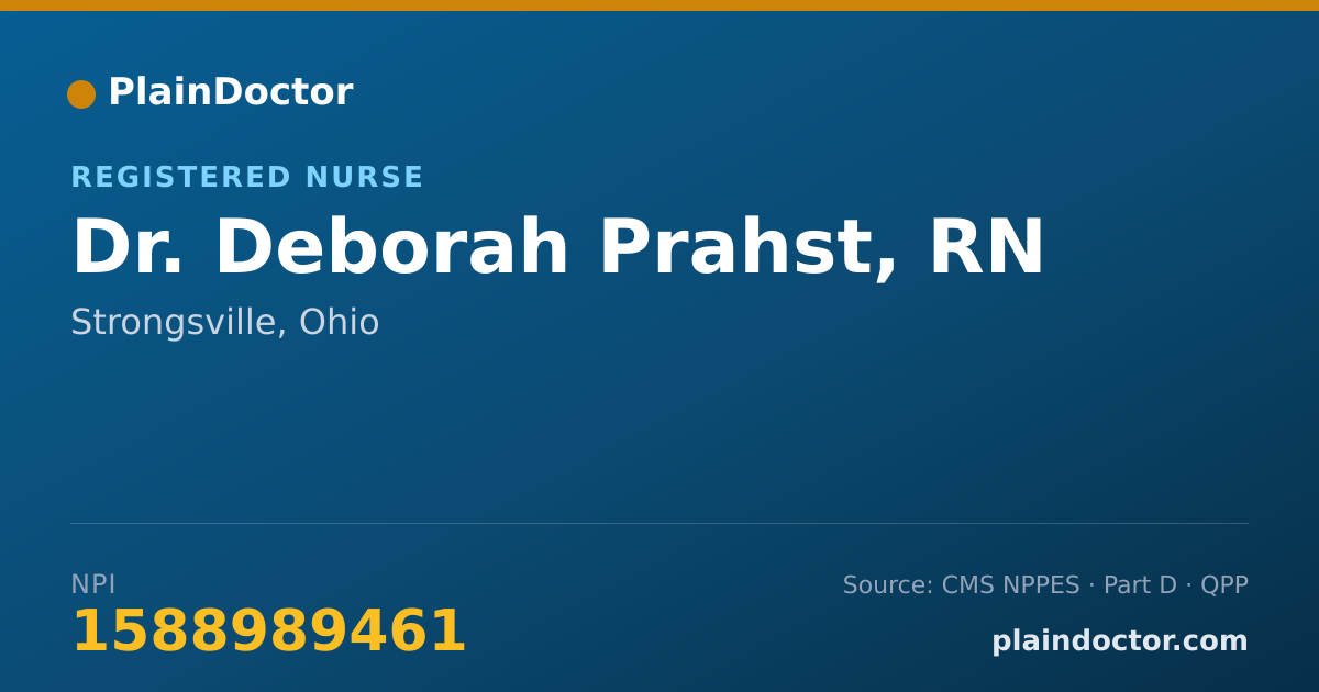 Shareable card for Deborah Prahst, RN - Registered Nurse, Strongsville, OH