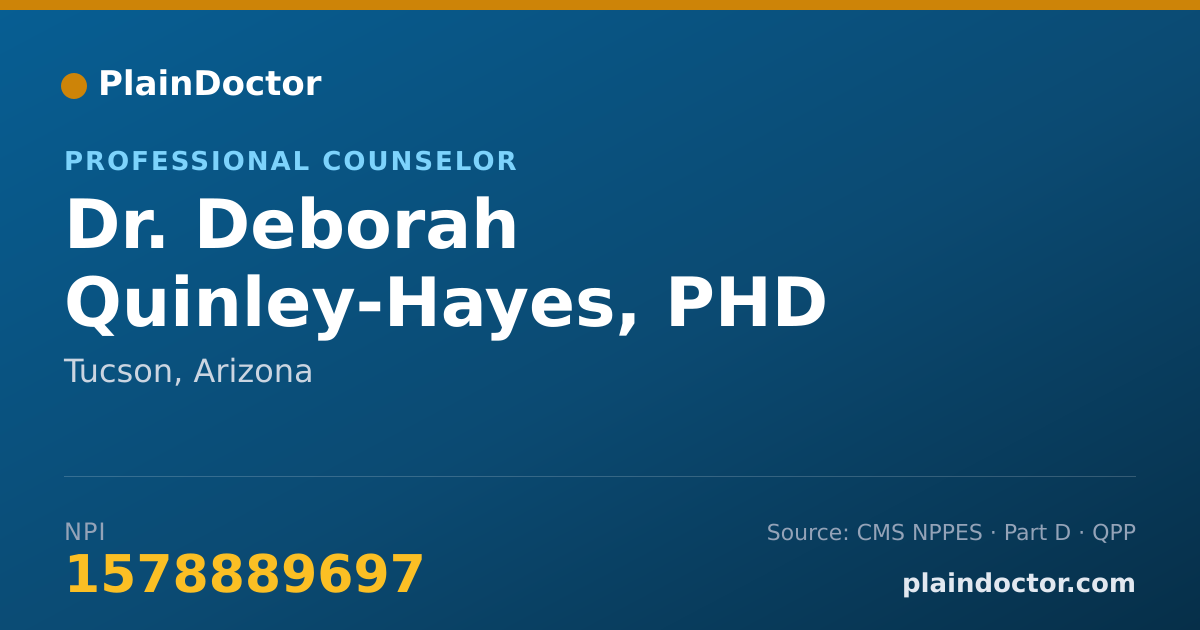 Shareable card for Deborah Quinley-Hayes, PHD - Professional Counselor, Tucson, AZ