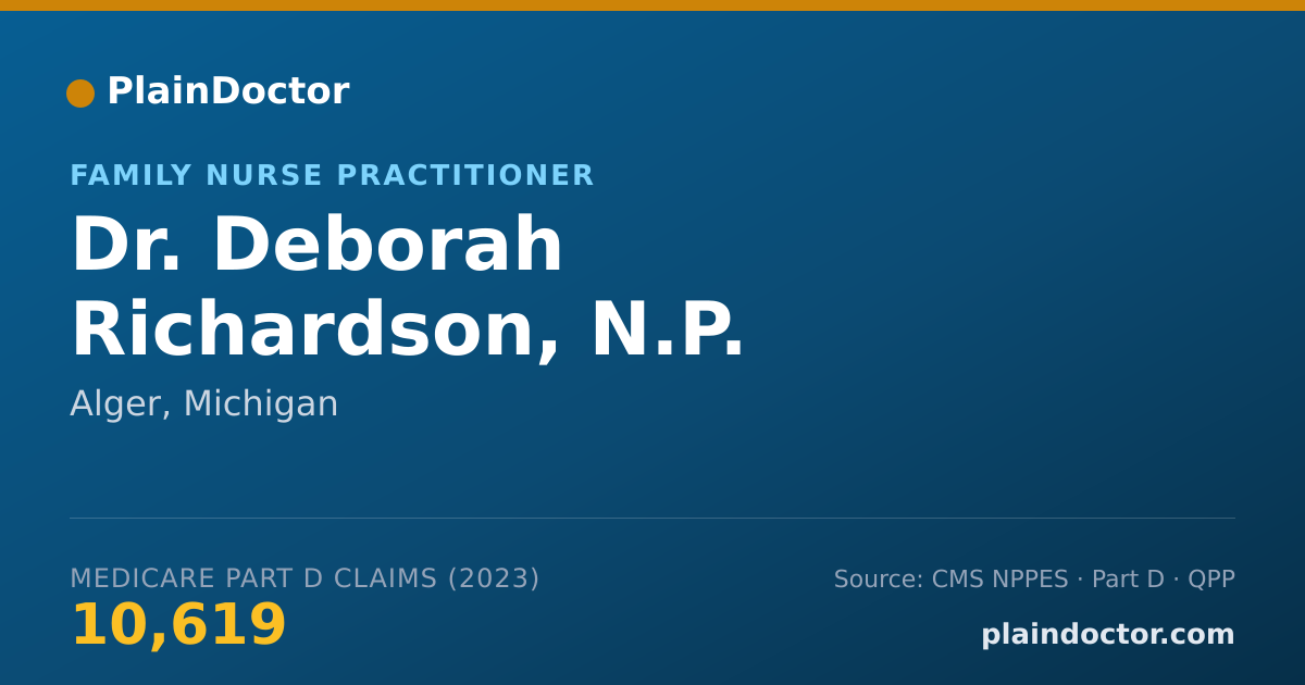 Shareable card for Deborah Richardson, N.P. - Family Nurse Practitioner, Alger, MI