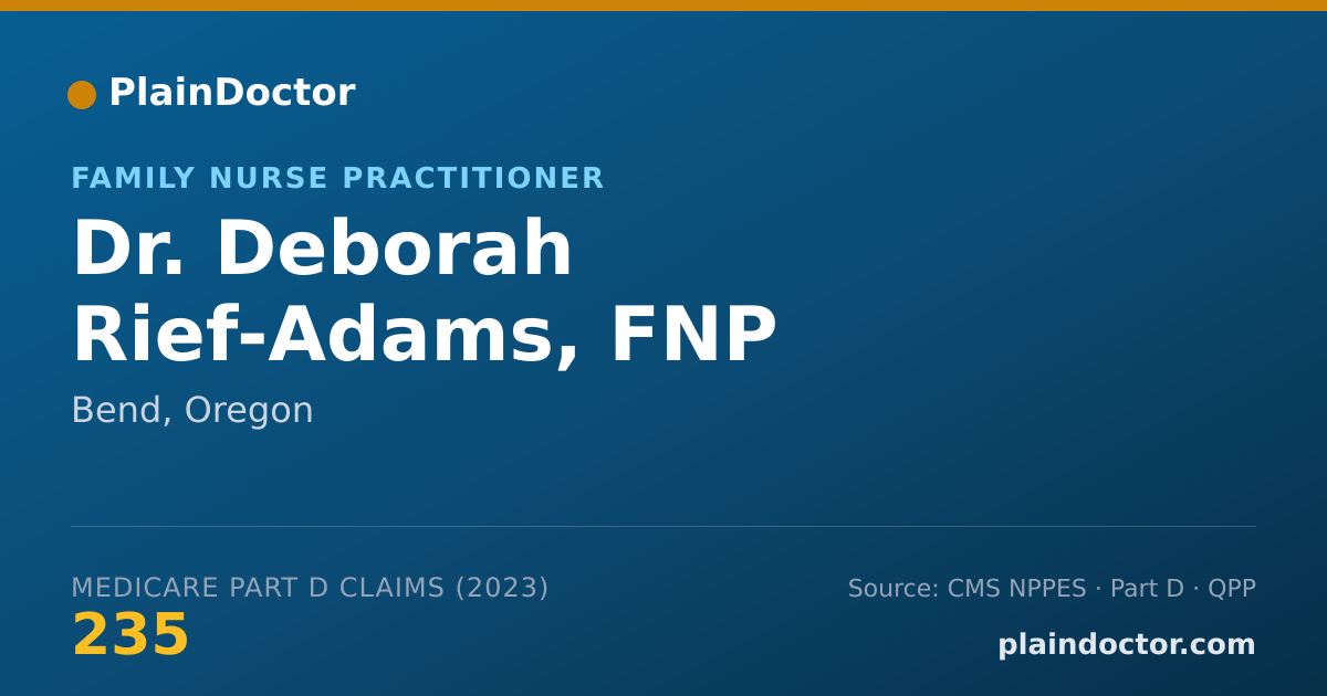 Shareable card for Deborah Rief-Adams, FNP - Family Nurse Practitioner, Bend, OR
