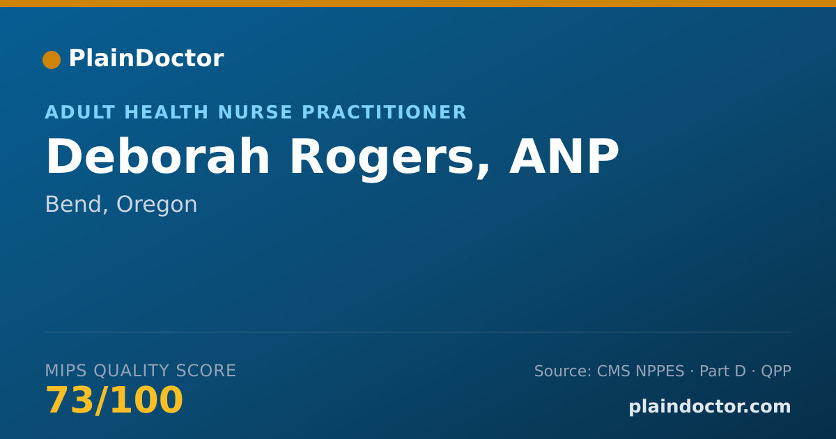 Shareable card for Deborah Rogers, ANP - Adult Health Nurse Practitioner, Bend, OR