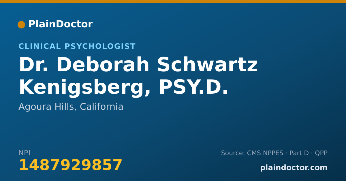 Shareable card for Deborah Schwartz Kenigsberg, PSY.D. - Clinical Psychologist, Agoura Hills, CA