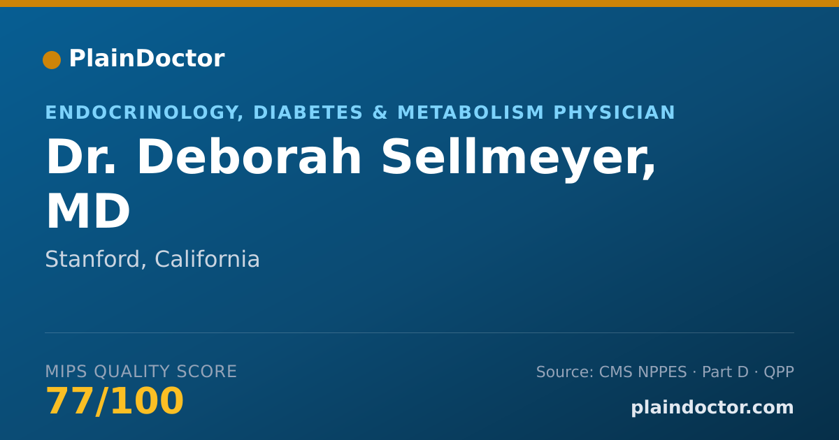 Shareable card for Deborah Sellmeyer, MD - Endocrinology, Diabetes & Metabolism Physician, Stanford, CA