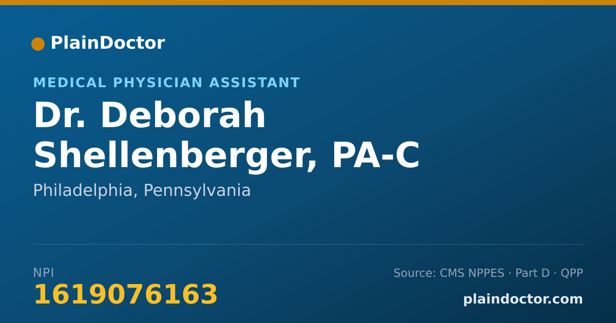 Shareable card for Deborah Shellenberger, PA-C - Medical Physician Assistant, Philadelphia, PA