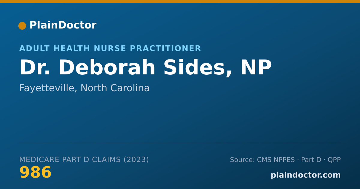 Shareable card for Deborah Sides, NP - Adult Health Nurse Practitioner, Fayetteville, NC