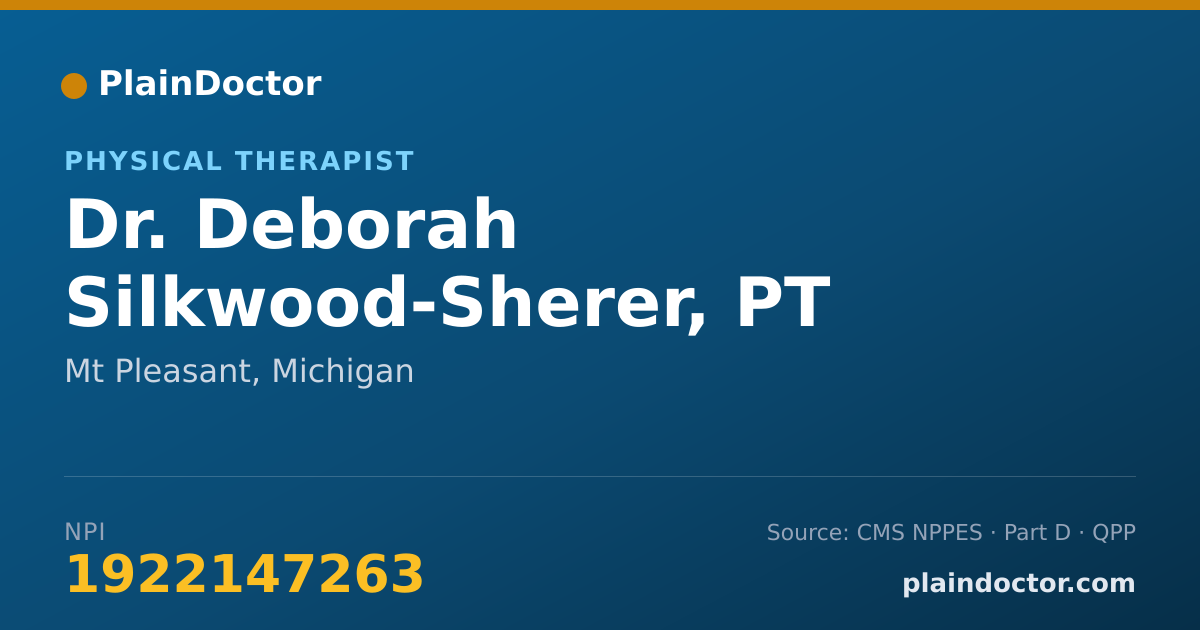 Shareable card for Deborah Silkwood-Sherer, PT - Physical Therapist, Mt Pleasant, MI