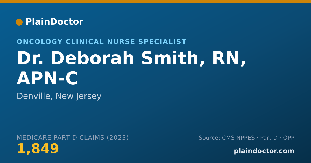 Shareable card for Deborah Smith, RN, APN-C - Oncology Clinical Nurse Specialist, Denville, NJ