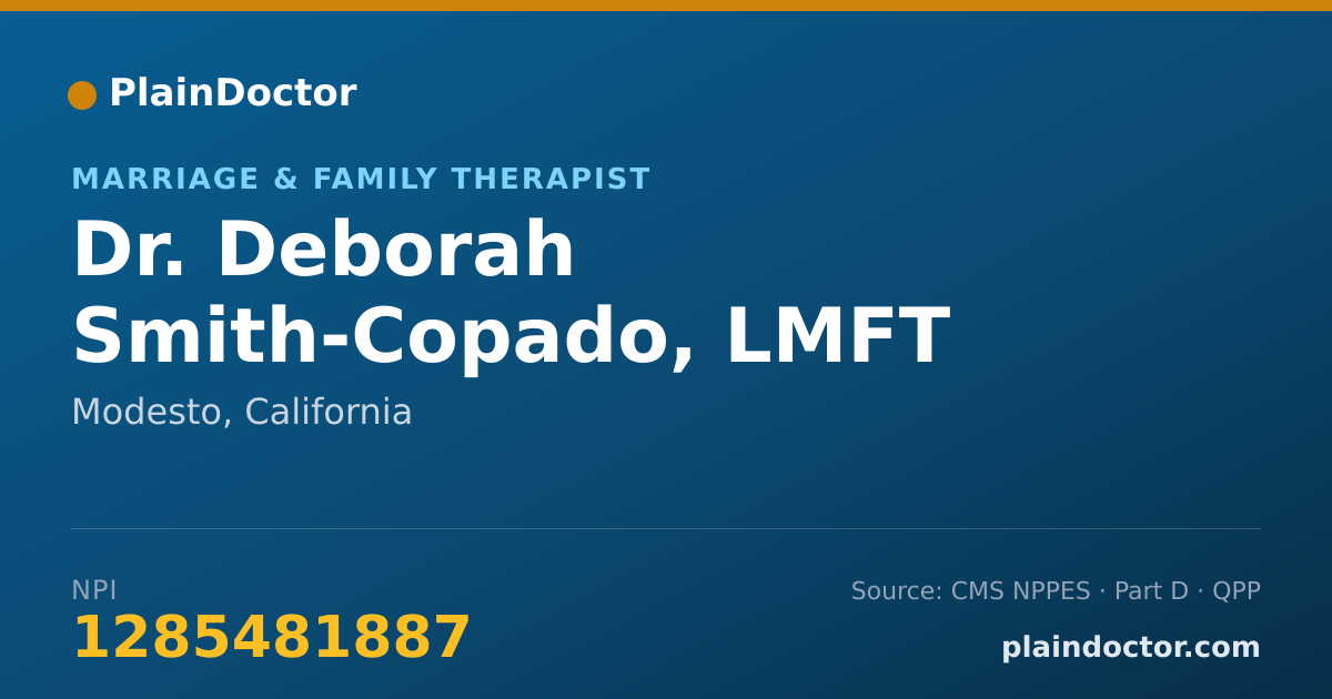Shareable card for Deborah Smith-Copado, LMFT - Marriage & Family Therapist, Modesto, CA