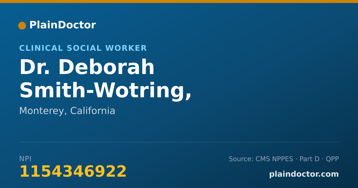 Shareable card for Deborah Smith-Wotring, L.C.S.W. - Clinical Social Worker, Monterey, CA