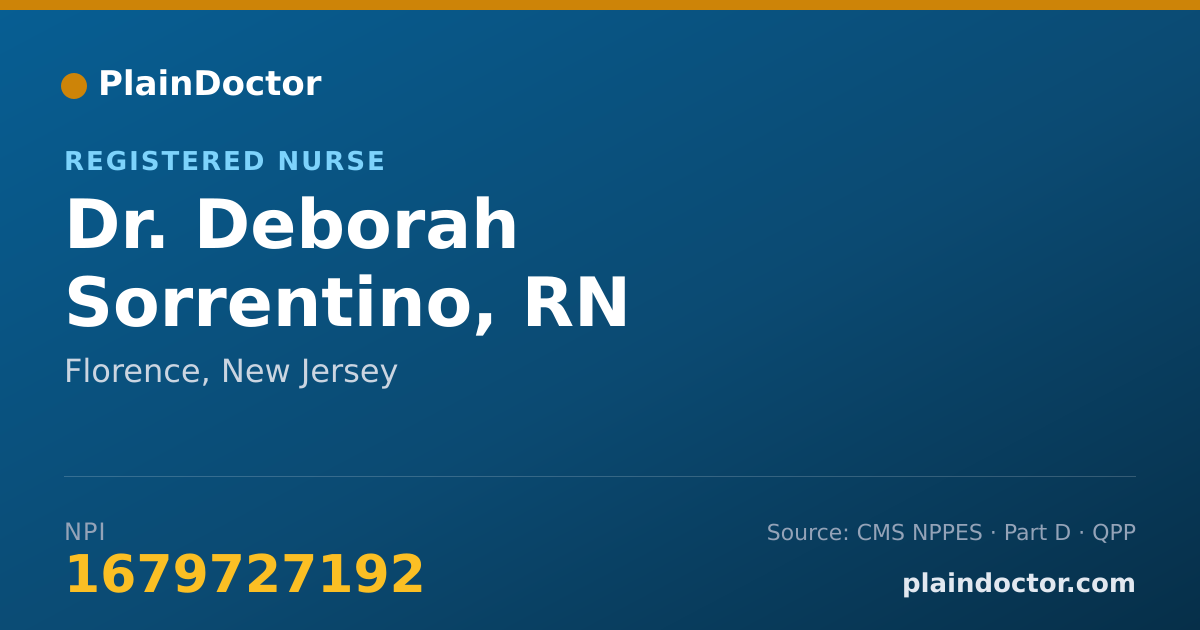 Shareable card for Deborah Sorrentino, RN - Registered Nurse, Florence, NJ