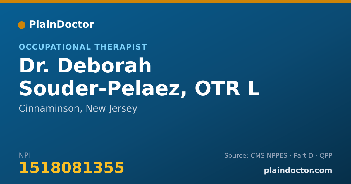 Shareable card for Deborah Souder-Pelaez, OTR L - Occupational Therapist, Cinnaminson, NJ