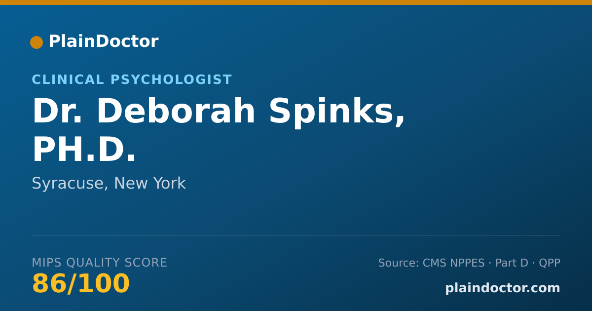 Shareable card for Deborah Spinks, PH.D. - Clinical Psychologist, Syracuse, NY