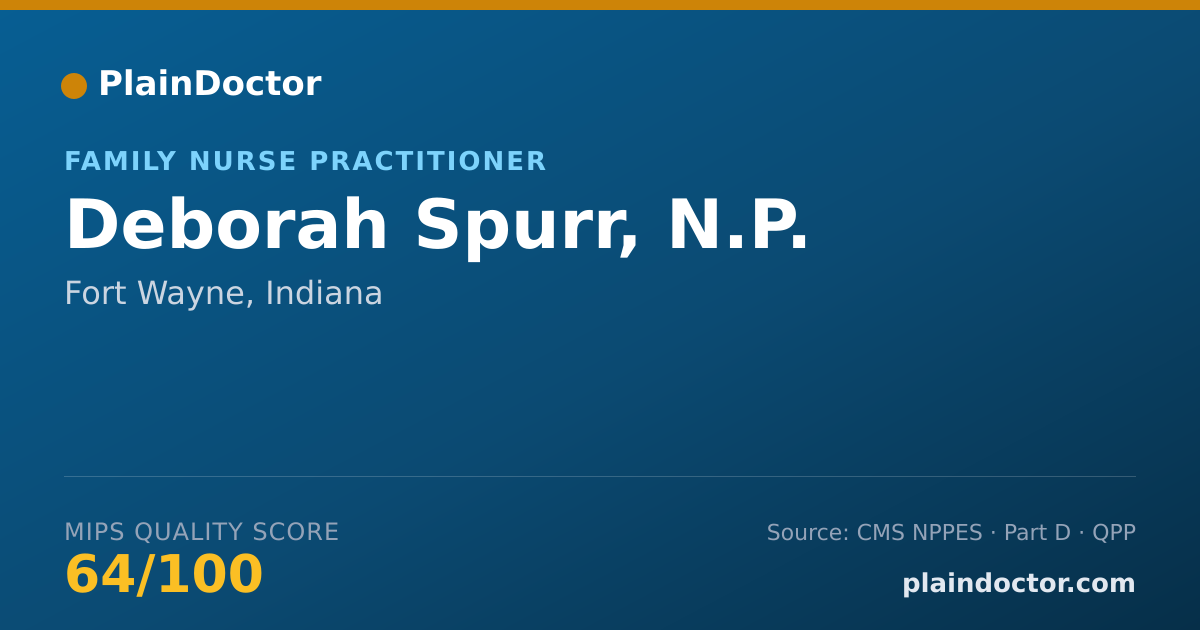 Shareable card for Deborah Spurr, N.P. - Family Nurse Practitioner, Fort Wayne, IN