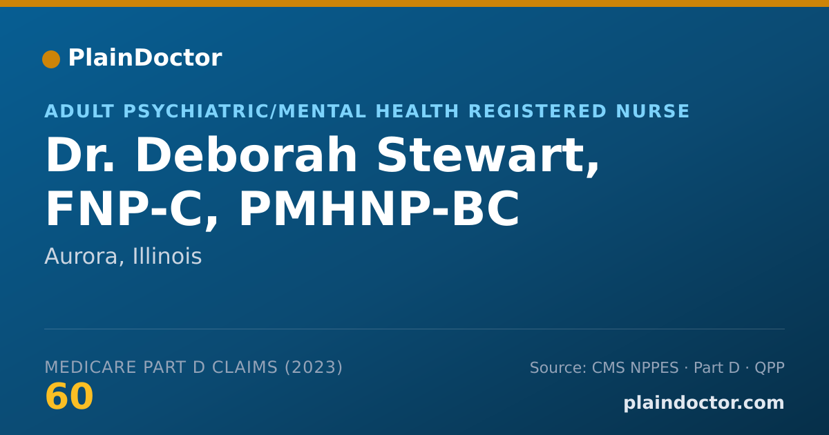 Shareable card for Deborah Stewart, FNP-C, PMHNP-BC - Adult Psychiatric/Mental Health Registered Nurse, Aurora, IL