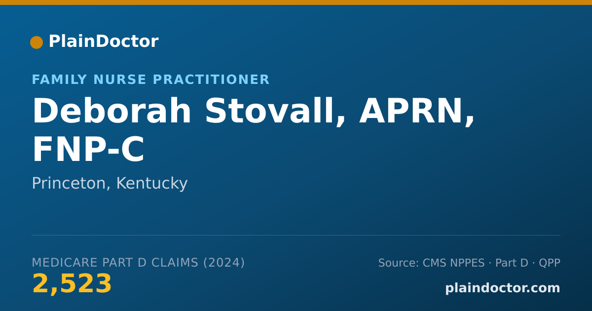 Shareable card for Deborah Stovall, APRN, FNP-C - Family Nurse Practitioner, Princeton, KY