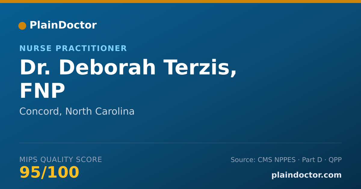 Shareable card for Deborah Terzis, FNP - Nurse Practitioner, Concord, NC