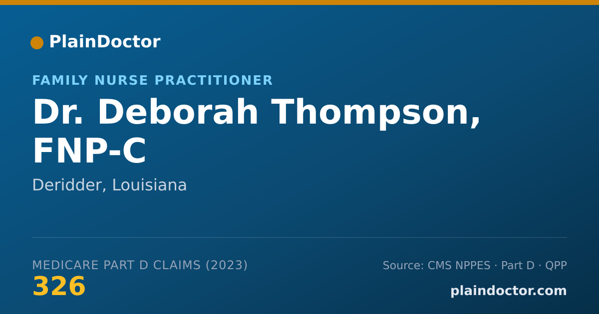 Shareable card for Deborah Thompson, FNP-C - Family Nurse Practitioner, Deridder, LA