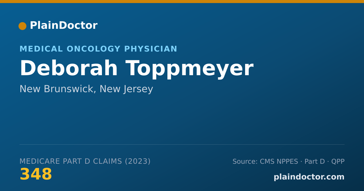 Shareable card for Deborah Toppmeyer - Medical Oncology Physician, New Brunswick, NJ
