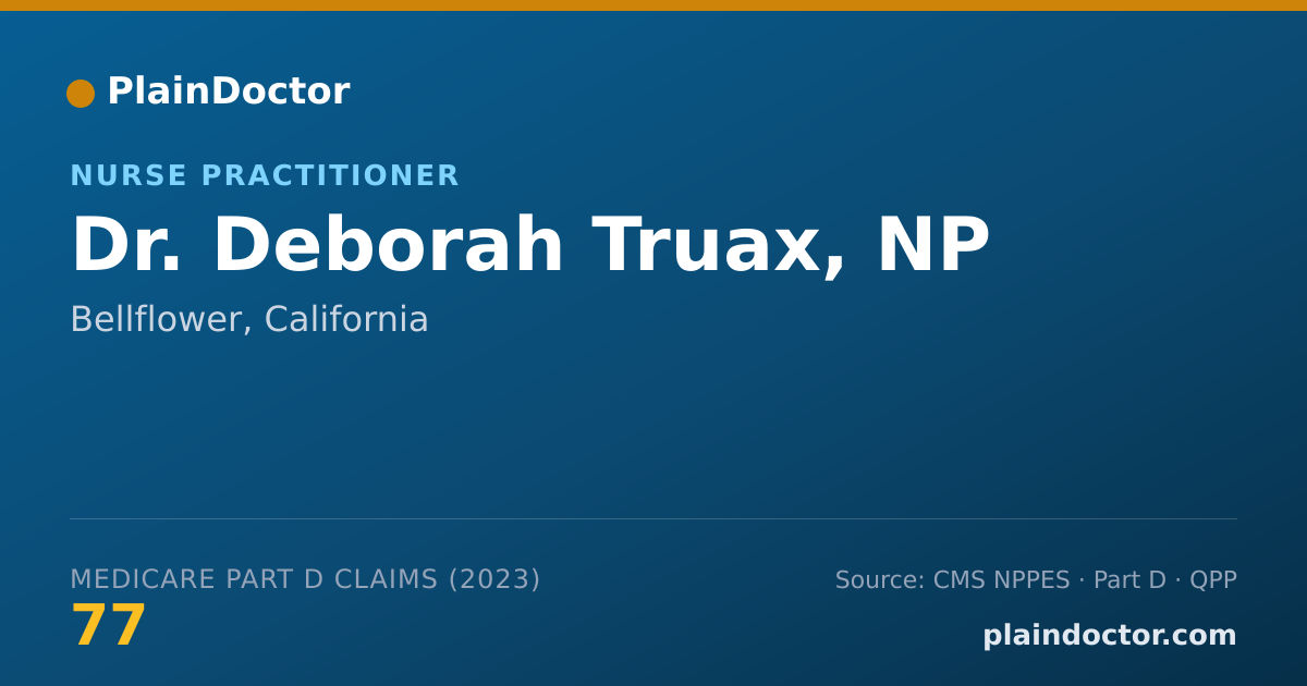 Shareable card for Deborah Truax, NP - Nurse Practitioner, Bellflower, CA