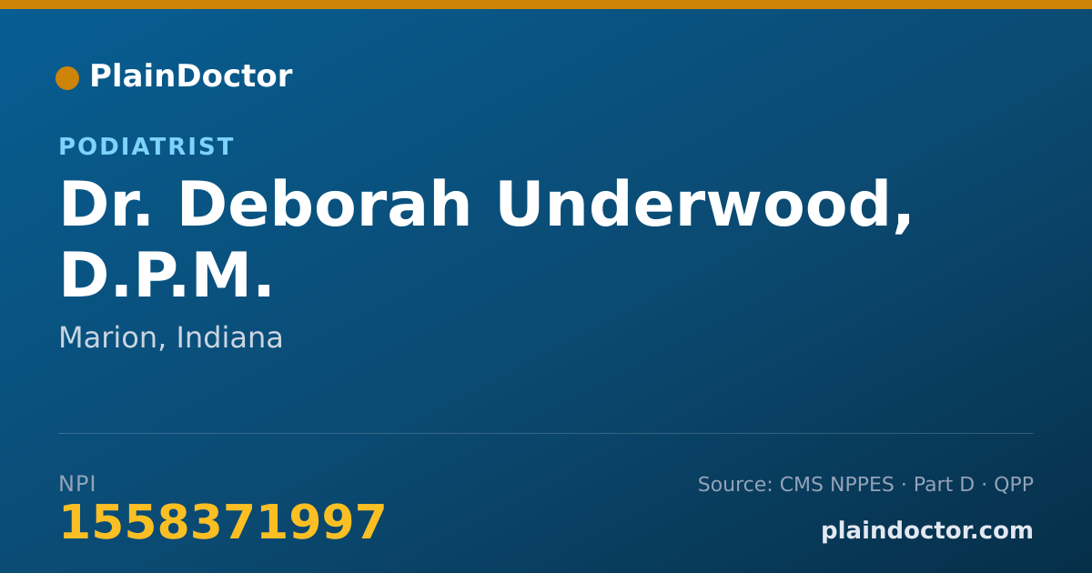 Shareable card for Deborah Underwood, D.P.M. - Podiatrist, Marion, IN