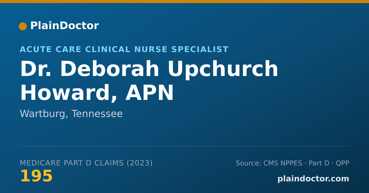 Shareable card for Deborah Upchurch Howard, APN - Acute Care Clinical Nurse Specialist, Wartburg, TN