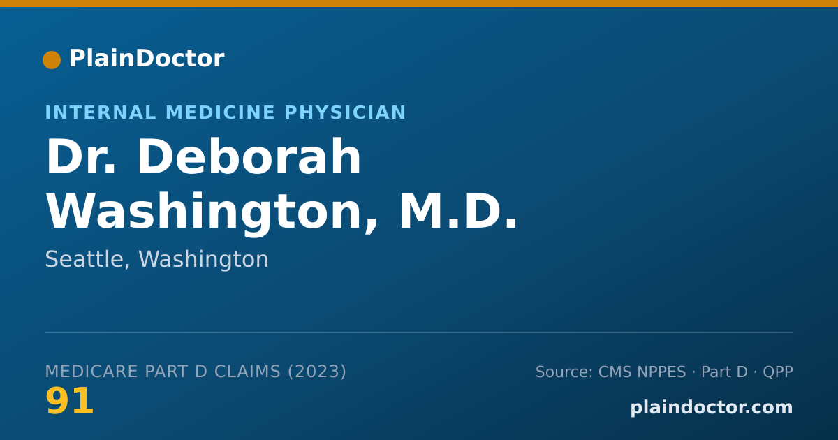 Shareable card for Deborah Washington, M.D. - Internal Medicine Physician, Seattle, WA