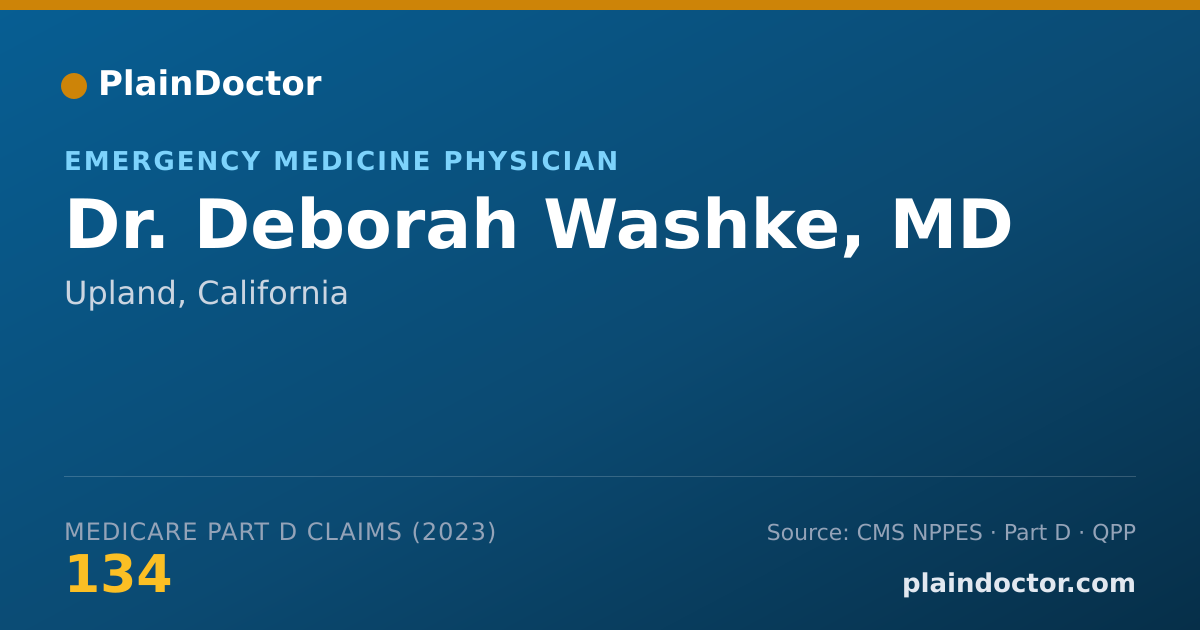 Shareable card for Deborah Washke, MD - Emergency Medicine Physician, Upland, CA