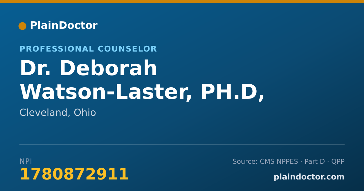 Shareable card for Deborah Watson-Laster, PH.D, M.A. - Professional Counselor, Cleveland, OH