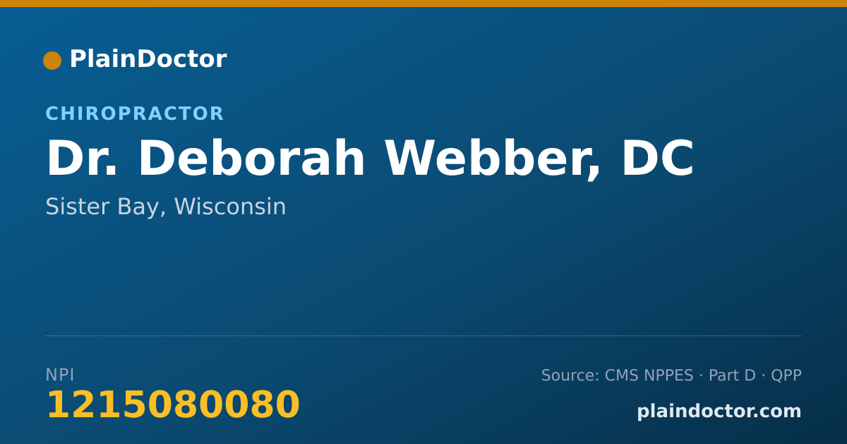 Shareable card for Deborah Webber, DC - Chiropractor, Sister Bay, WI