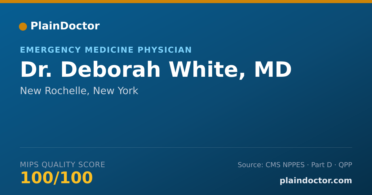 Shareable card for Deborah White, MD - Emergency Medicine Physician, New Rochelle, NY