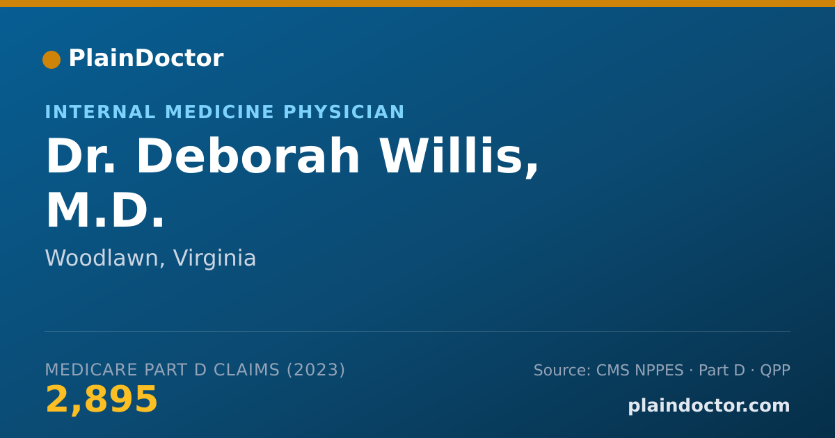 Shareable card for Deborah Willis, M.D. - Internal Medicine Physician, Woodlawn, VA