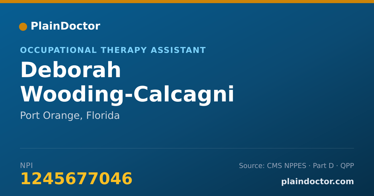 Shareable card for Deborah Wooding-Calcagni - Occupational Therapy Assistant, Port Orange, FL