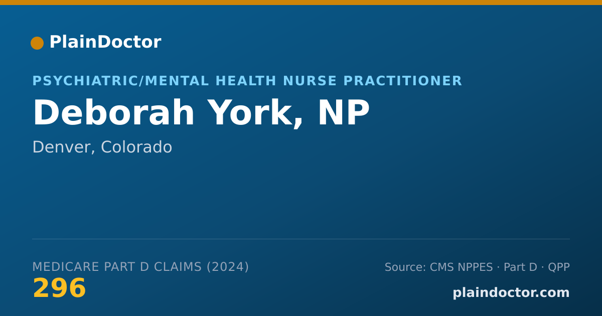 Shareable card for Deborah York, NP - Psychiatric/Mental Health Nurse Practitioner, Denver, CO