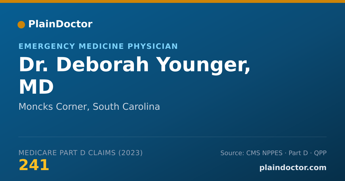 Shareable card for Deborah Younger, MD - Emergency Medicine Physician, Moncks Corner, SC