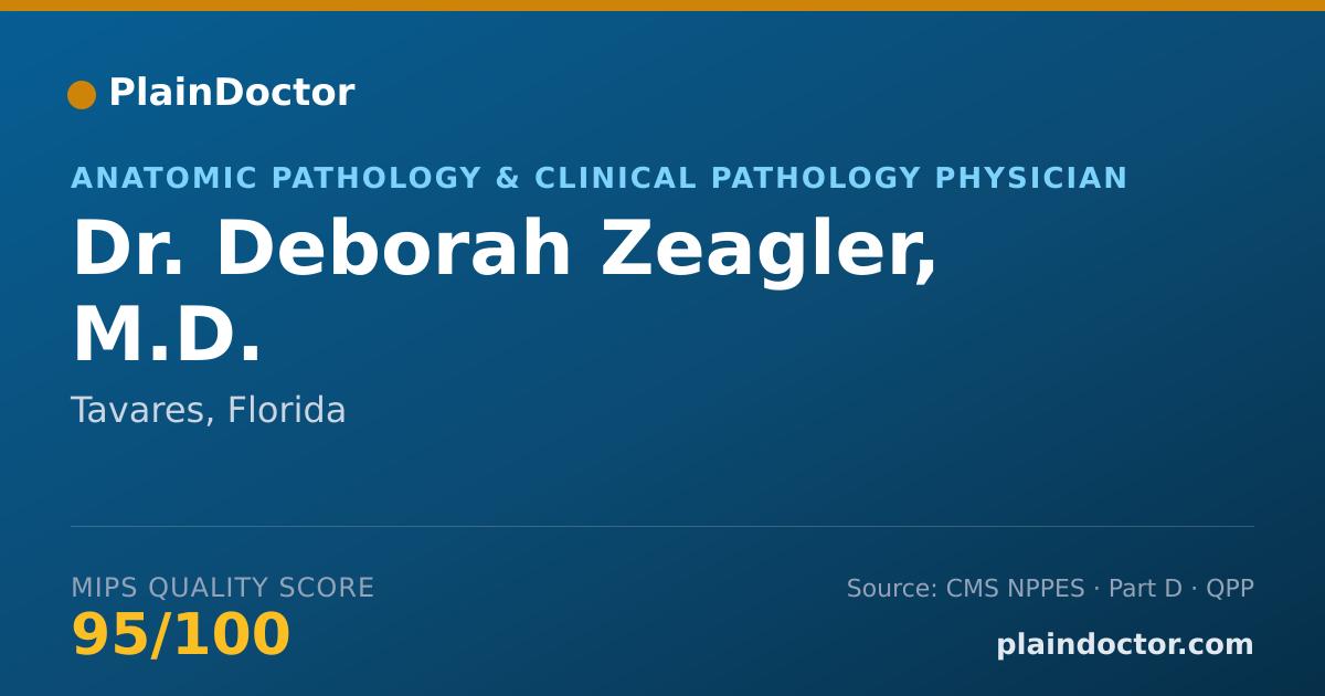 Shareable card for Deborah Zeagler, M.D. - Anatomic Pathology & Clinical Pathology Physician, Tavares, FL