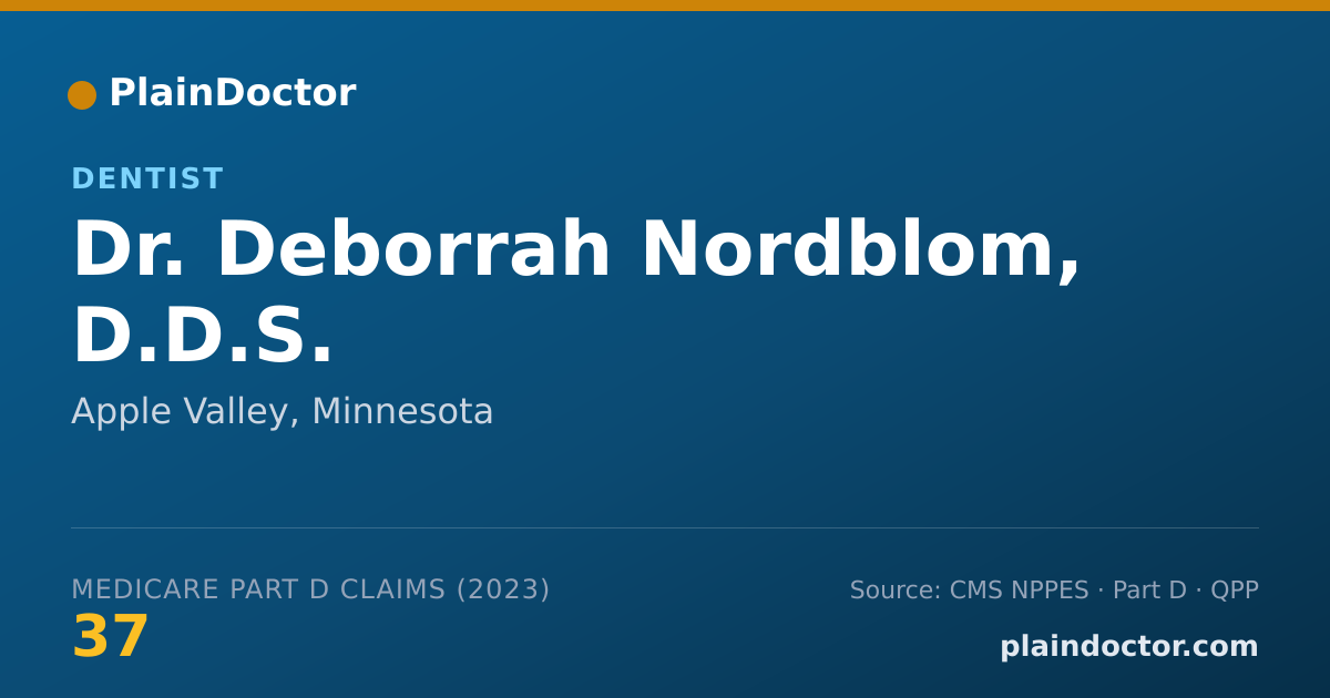 Shareable card for Deborrah Nordblom, D.D.S. - Dentist, Apple Valley, MN
