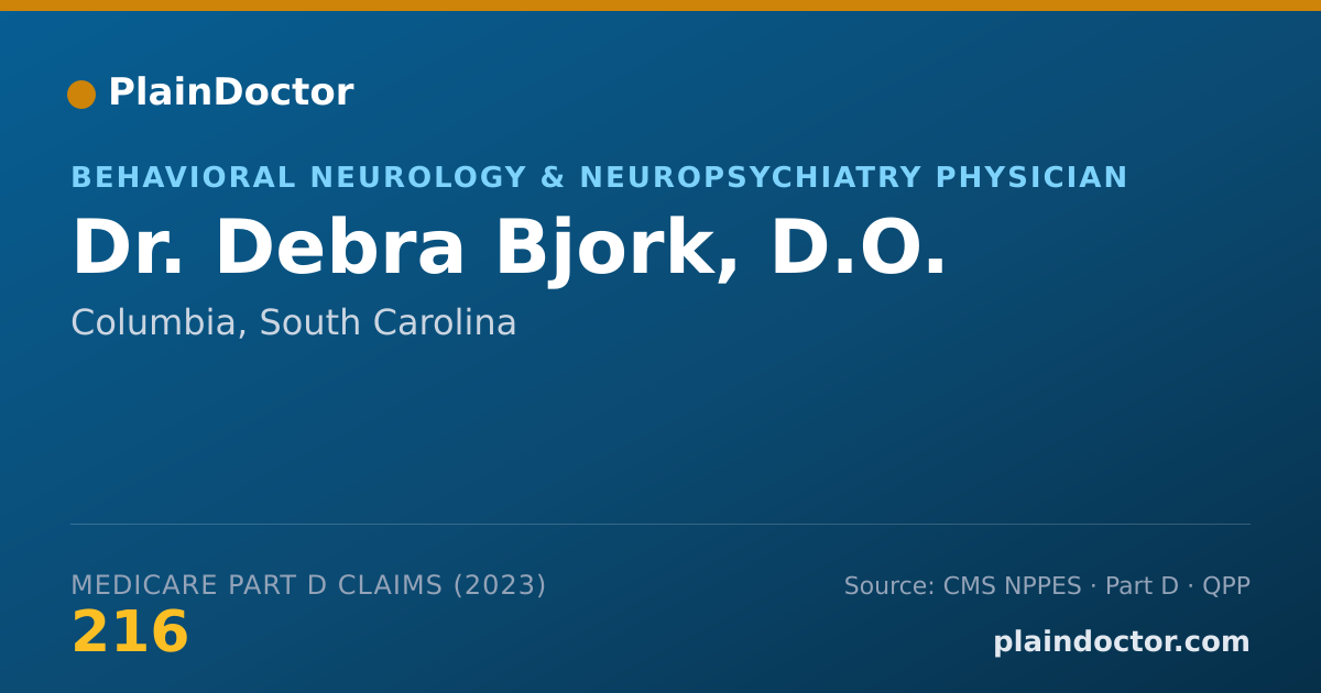 Shareable card for Debra Bjork, D.O. - Behavioral Neurology & Neuropsychiatry Physician, Columbia, SC