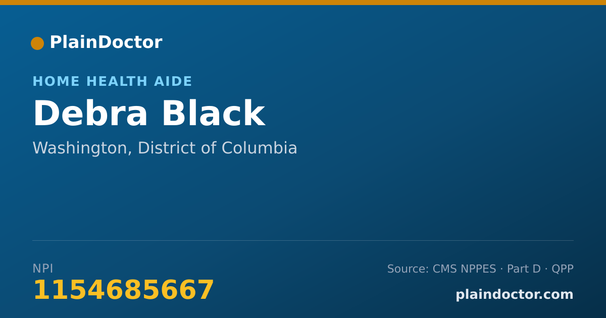 Shareable card for Debra Black - Home Health Aide, Washington, DC
