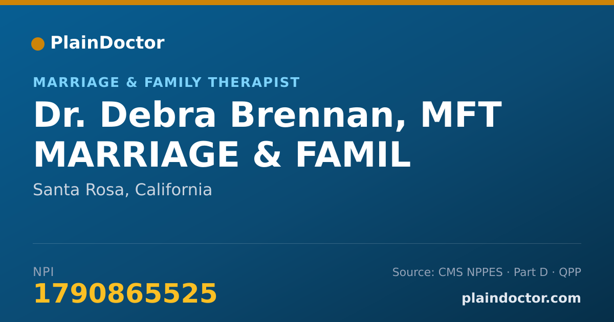 Shareable card for Debra Brennan, MFT MARRIAGE & FAMIL - Marriage & Family Therapist, Santa Rosa, CA