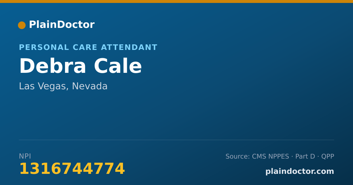 Shareable card for Debra Cale - Personal Care Attendant, Las Vegas, NV