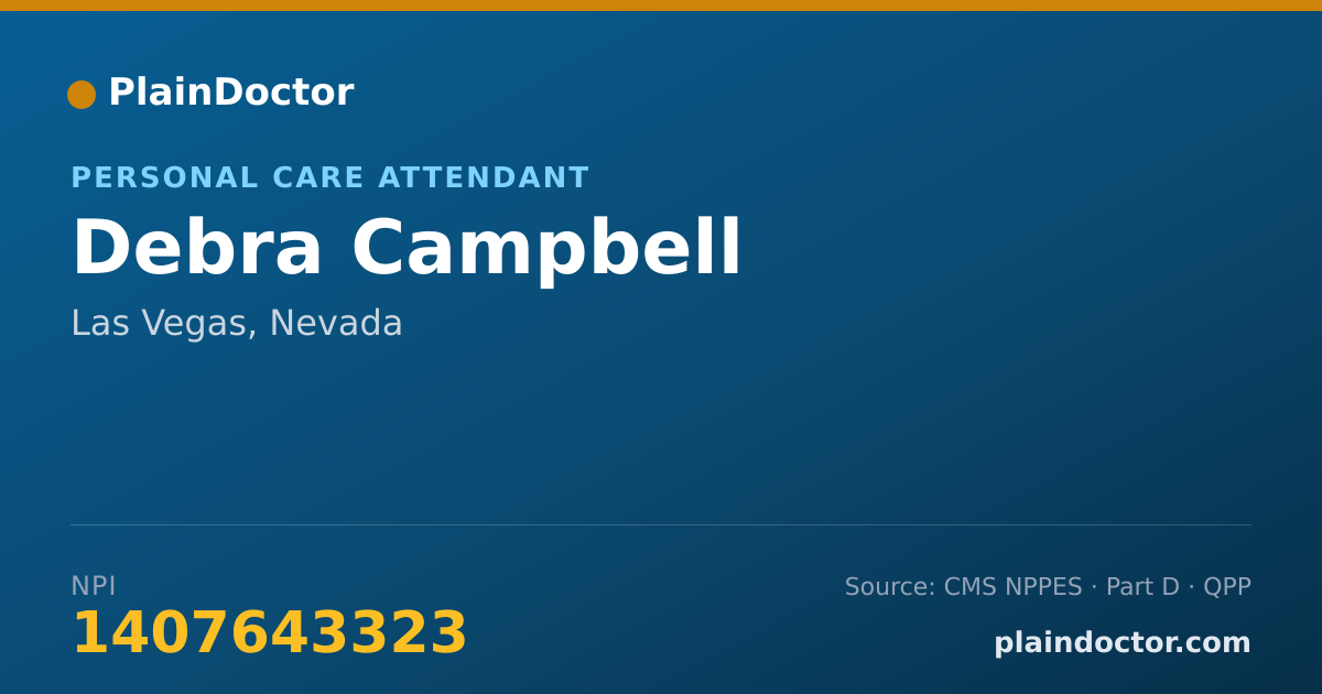 Shareable card for Debra Campbell - Personal Care Attendant, Las Vegas, NV