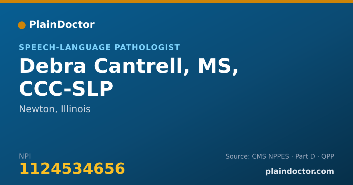 Shareable card for Debra Cantrell, MS, CCC-SLP - Speech-Language Pathologist, Newton, IL