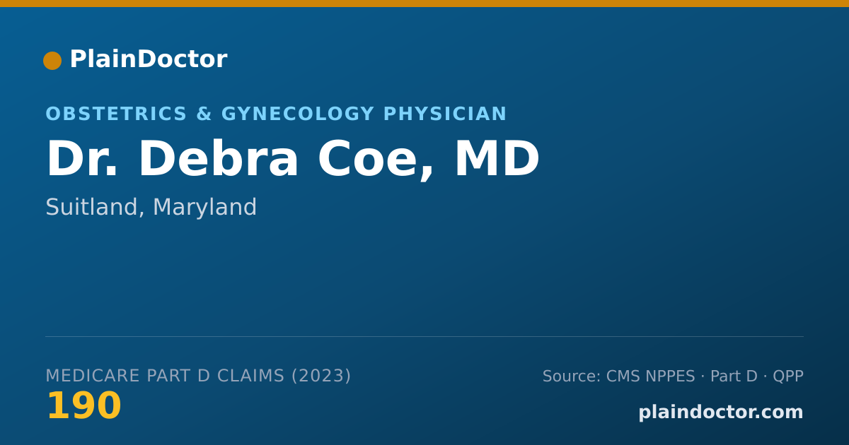 Shareable card for Debra Coe, MD - Obstetrics & Gynecology Physician, Suitland, MD