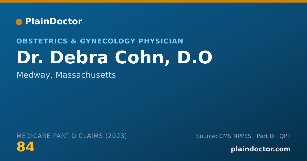Shareable card for Debra Cohn, D.O - Obstetrics & Gynecology Physician, Medway, MA