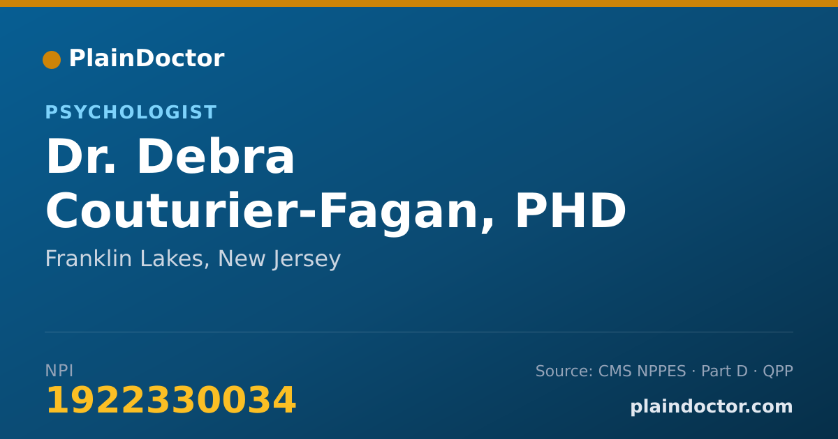Shareable card for Debra Couturier-Fagan, PHD - Psychologist, Franklin Lakes, NJ