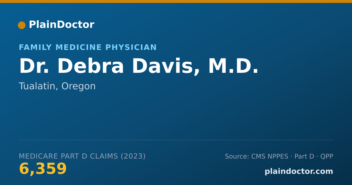 Shareable card for Debra Davis, M.D. - Family Medicine Physician, Tualatin, OR
