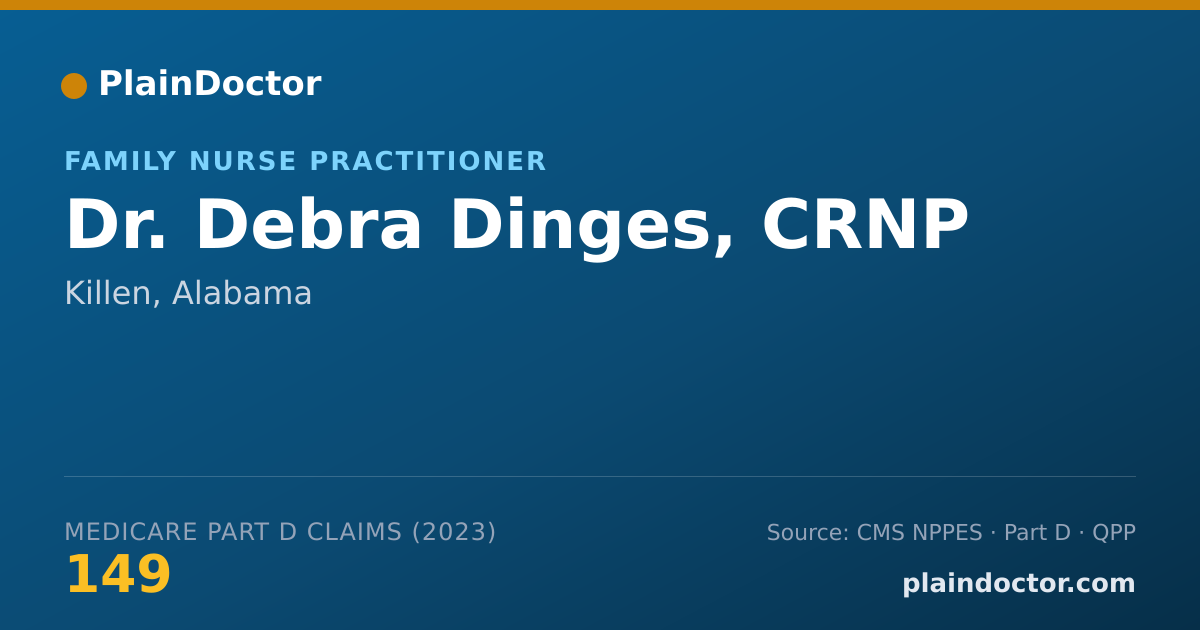 Shareable card for Debra Dinges, CRNP - Family Nurse Practitioner, Killen, AL
