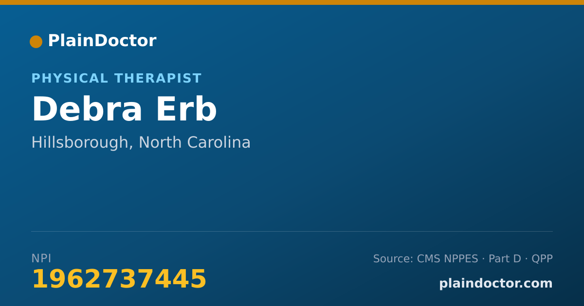 Shareable card for Debra Erb - Physical Therapist, Hillsborough, NC
